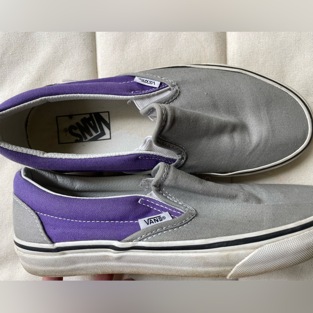Vans slip-ons. Purple and gray. Size 7.5.